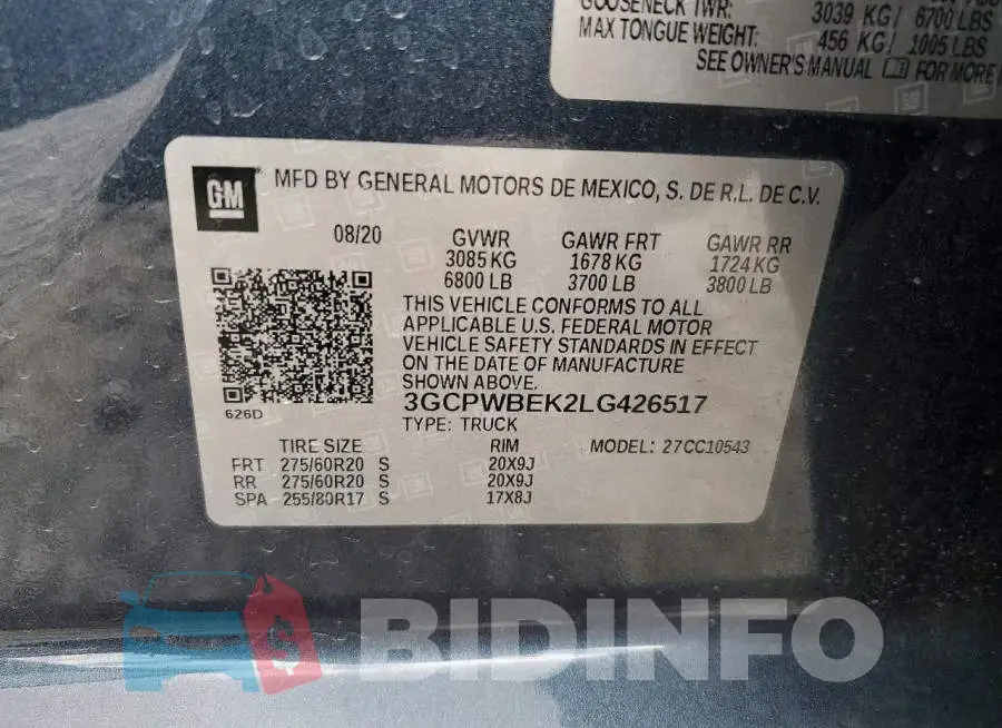 3GCPWBEK2LG426517 Photo# 12