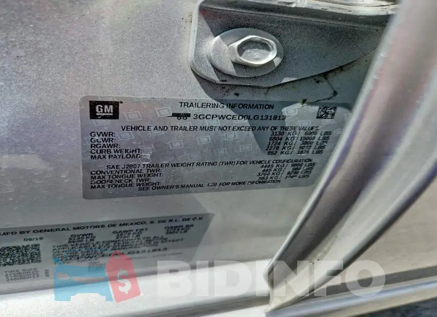 3GCPWCED0LG131813 Photo# 12