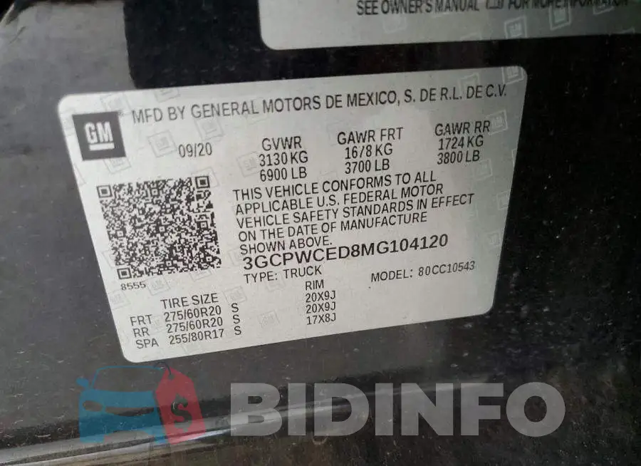 3GCPWCED8MG104120 Photo# 12
