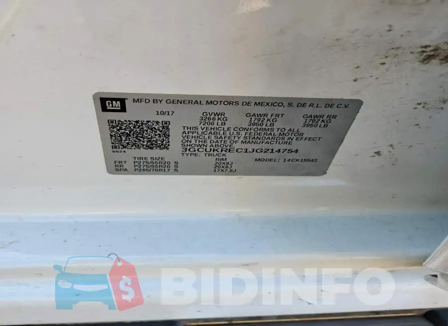3GCUKREC1JG214754 Photo# 12
