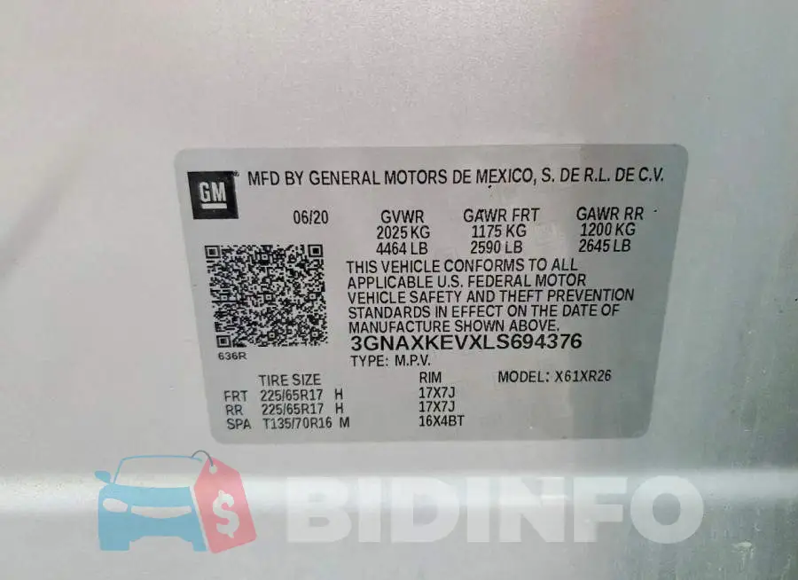 3GNAXKEVXLS694376 Photo# 12