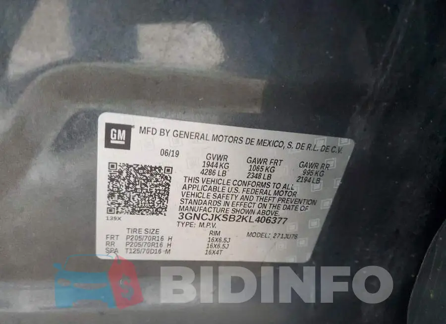3GNCJKSB2KL406377 Photo# 12