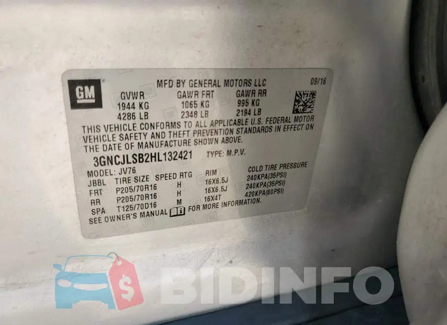 3GNCJLSB2HL132421 Photo# 13