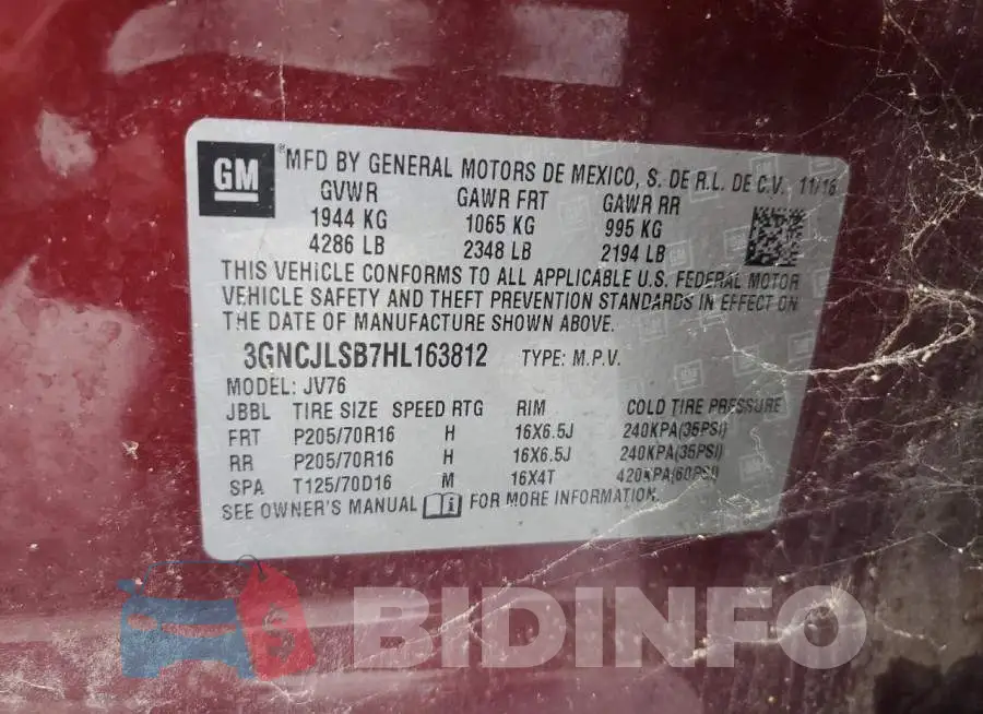 3GNCJLSB7HL163812 Photo# 13