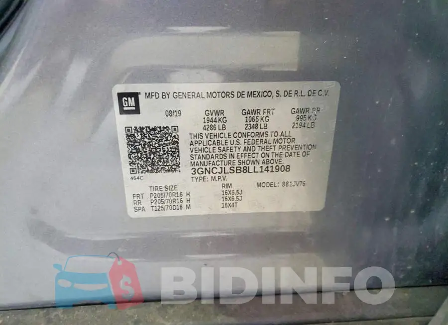 3GNCJLSB8LL141908 Photo# 13