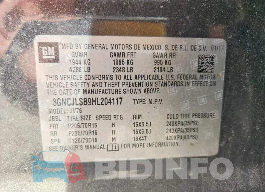 3GNCJLSB9HL204117 Photo# 13