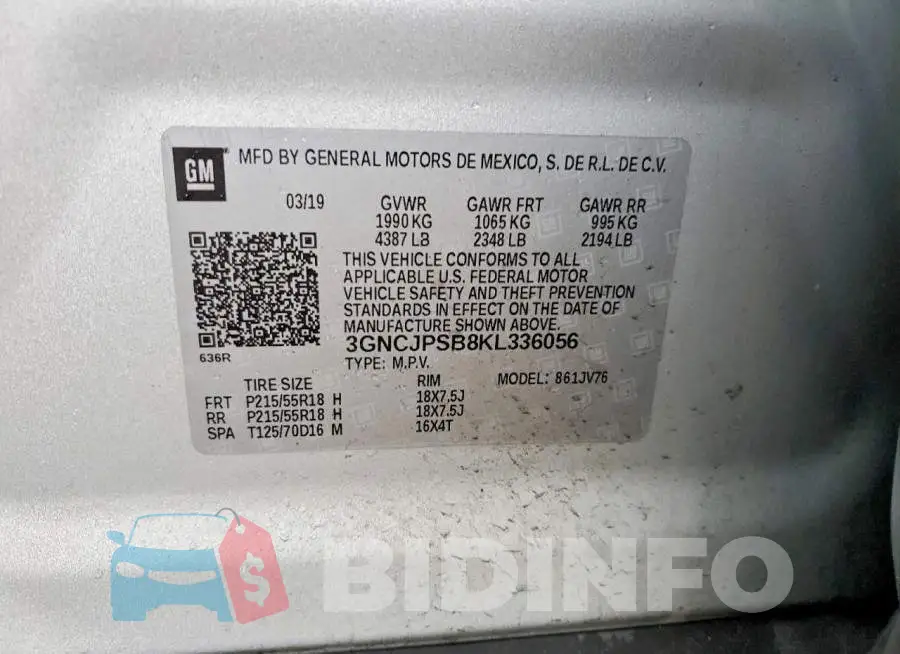 3GNCJPSB8KL336056 Photo# 14