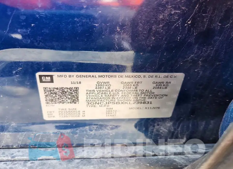 3GNCJPSBXKL239831 Photo# 13