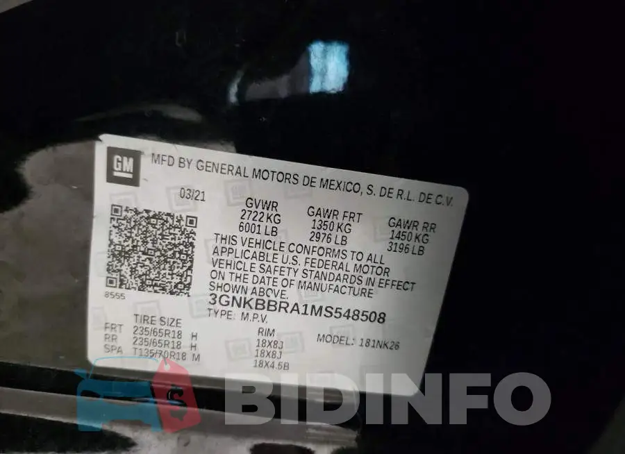 3GNKBBRA1MS548508 Photo# 13