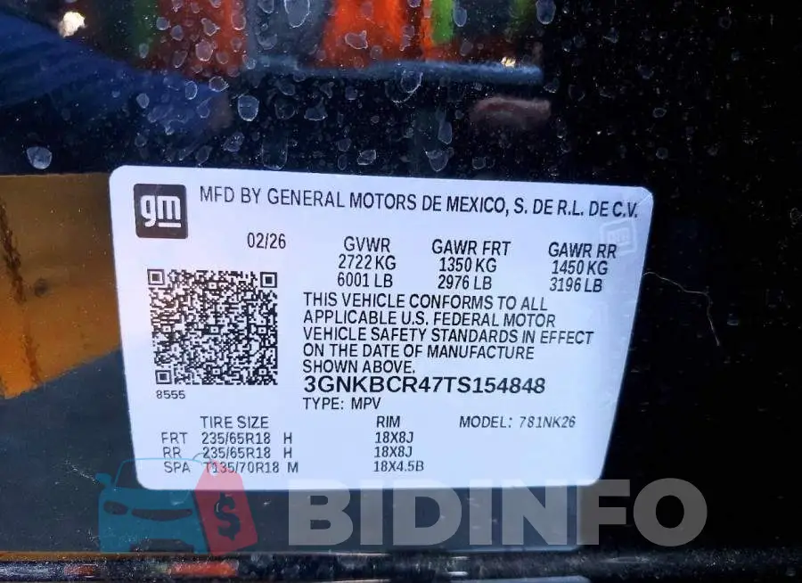 3GNKBCR47TS154848 Photo# 13