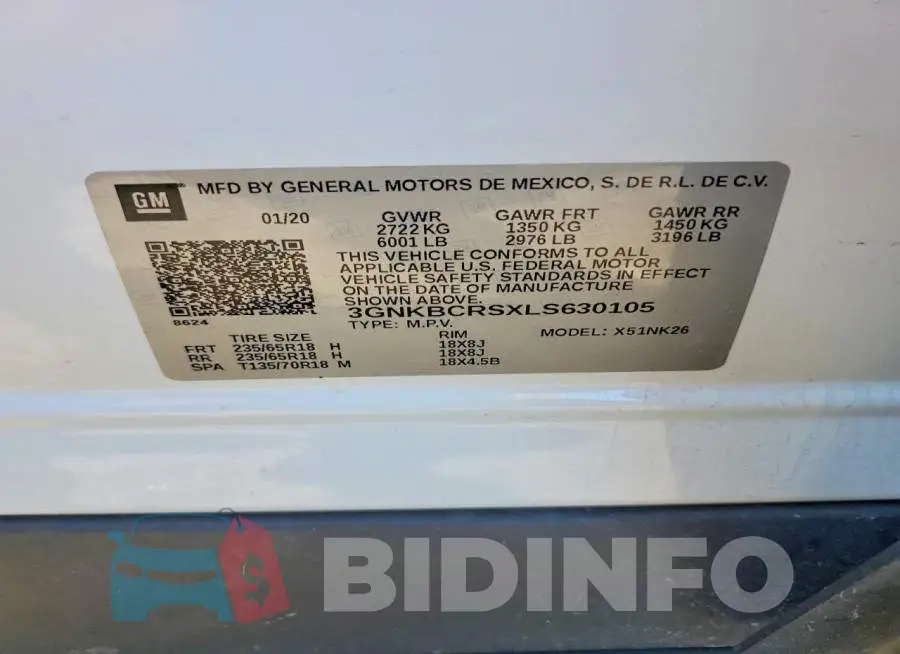 3GNKBCRSXLS630105 Photo# 14