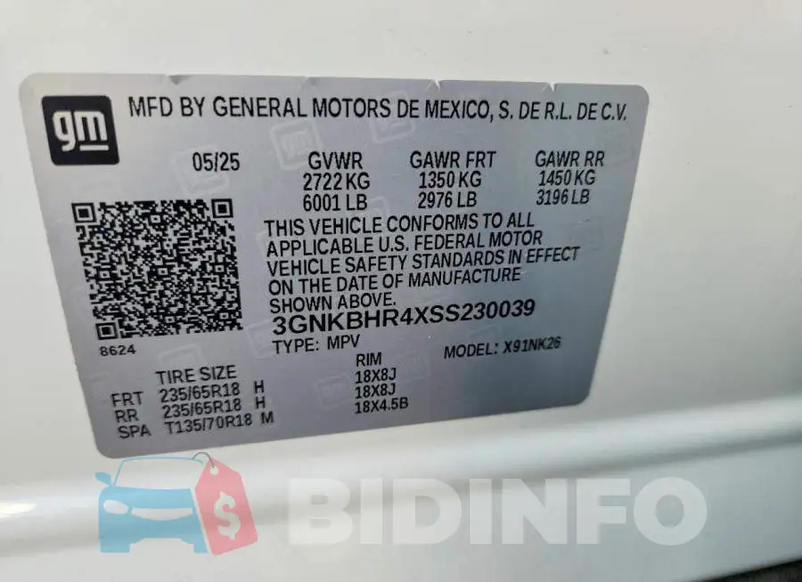 3GNKBHR4XSS230039 Photo# 14