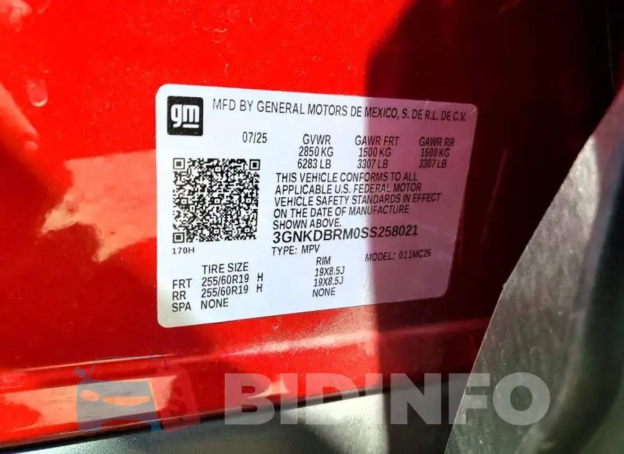 3GNKDBRM0SS258021 Photo# 13