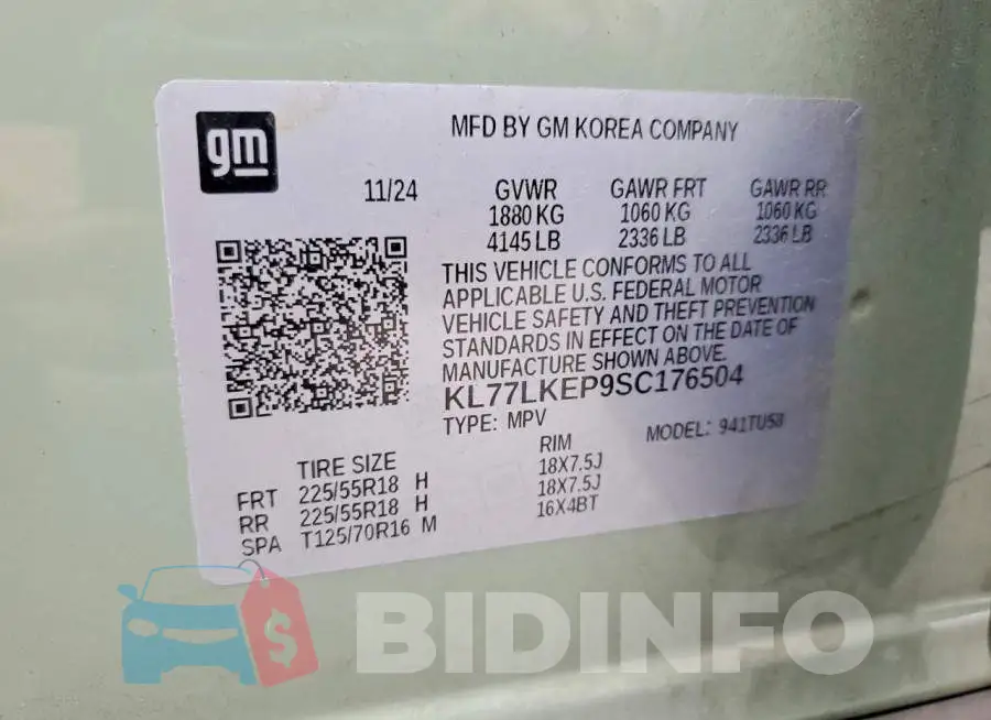 KL77LKEP9SC176504 Photo# 13