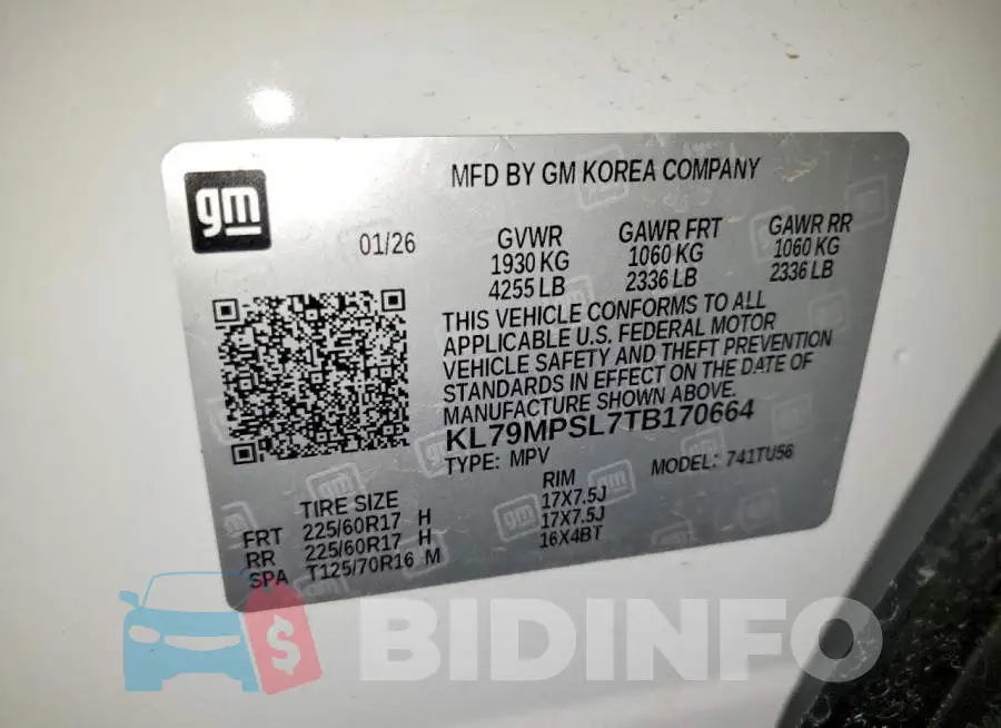 KL79MPSL7TB170664 Photo# 14