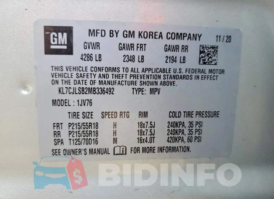 KL7CJLSB2MB336492 Photo# 14