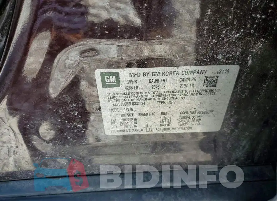 KL7CJLSB3LB334524 Photo# 13