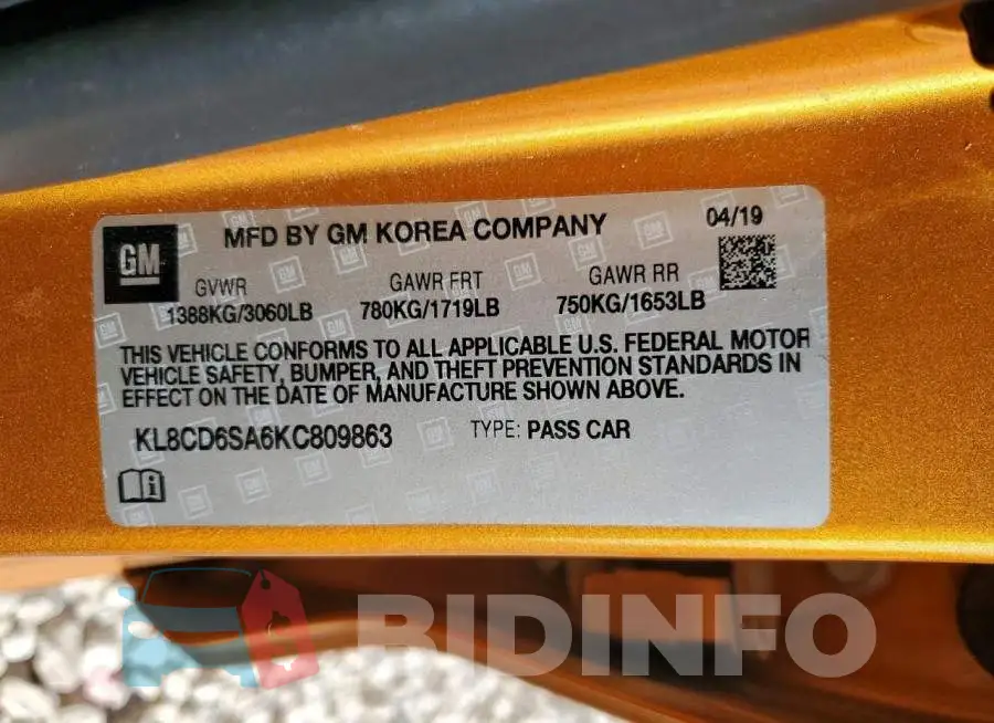 KL8CD6SA6KC809863 Photo# 12