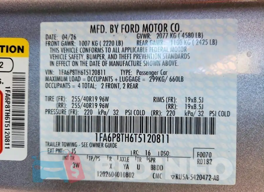 1FA6P8TH6T5120811 Photo# 13