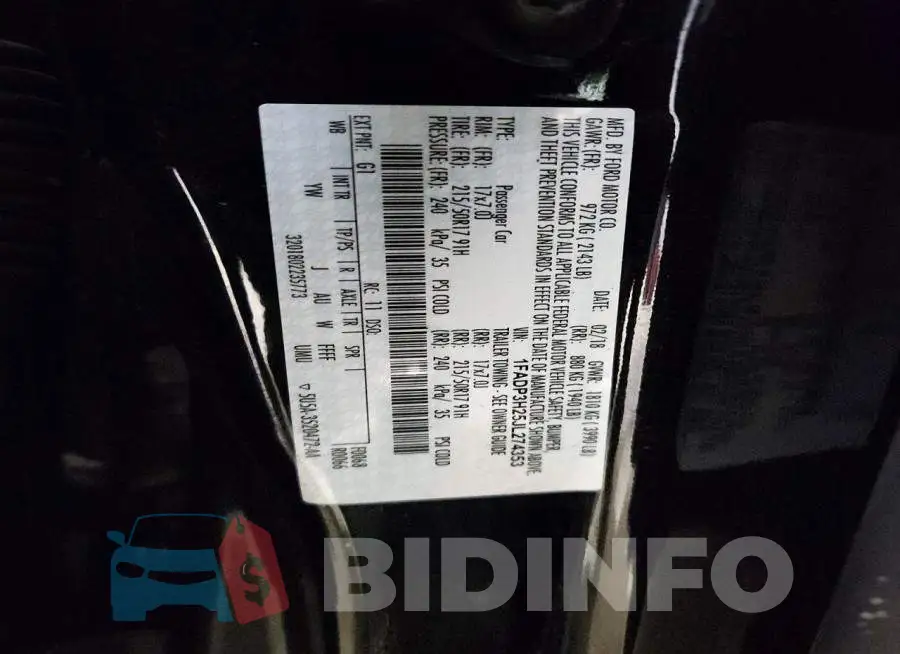 1FADP3H25JL274353 Photo# 12