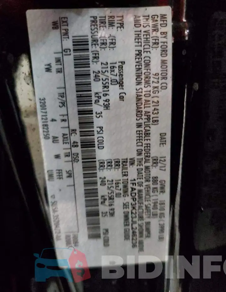 1FADP3K23JL246236 Photo# 14