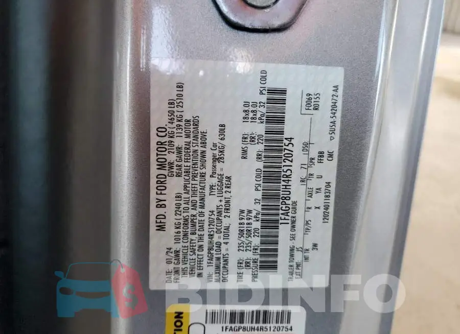 1FAGP8UH4R5120754 Photo# 13