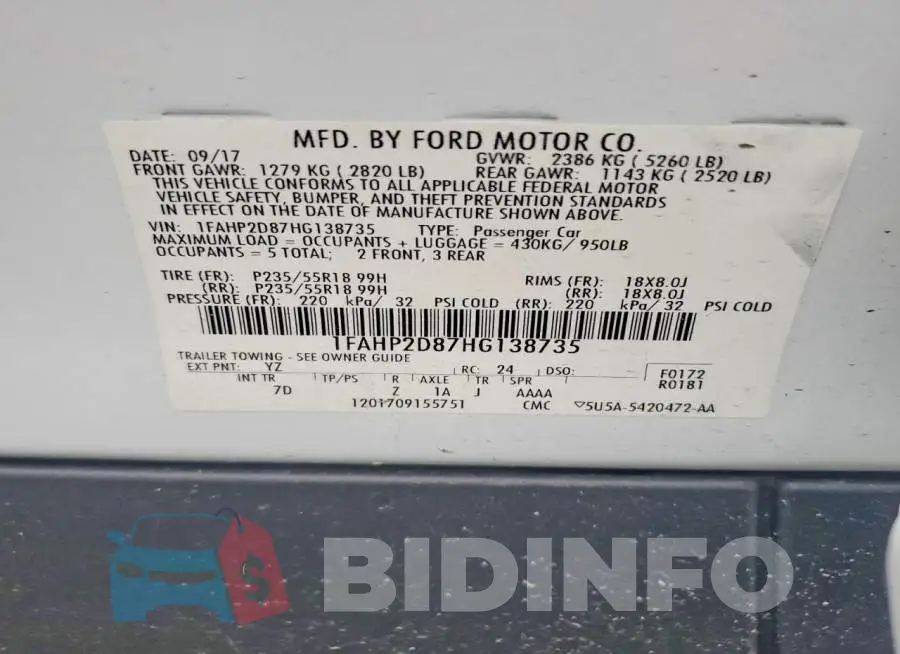 1FAHP2D87HG138735 Photo# 12