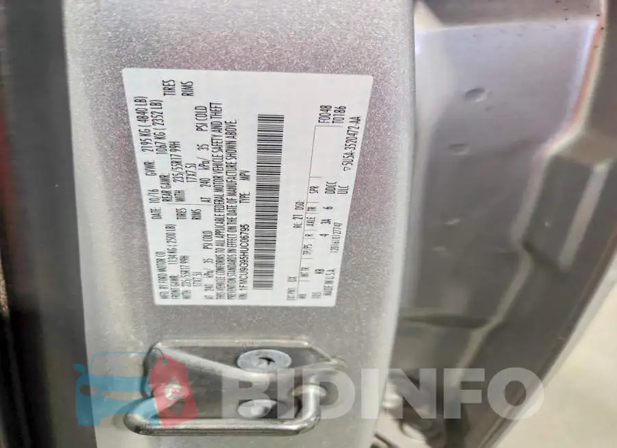 1FMCU9G95HUC06795 Photo# 13