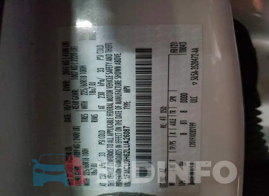 1FMCU9H62LUA26087 Photo# 13