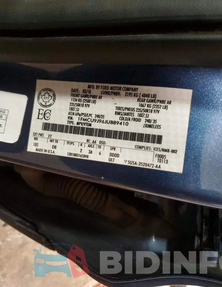 1FMCU9J96JUB89410 Photo# 13