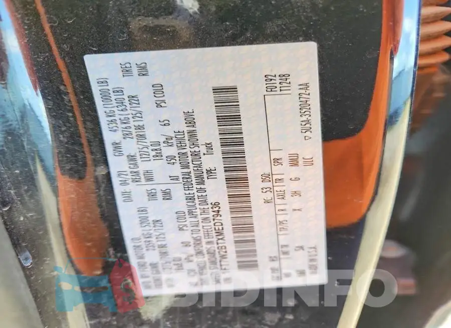 1FT7W2BTXMED79436 Photo# 12