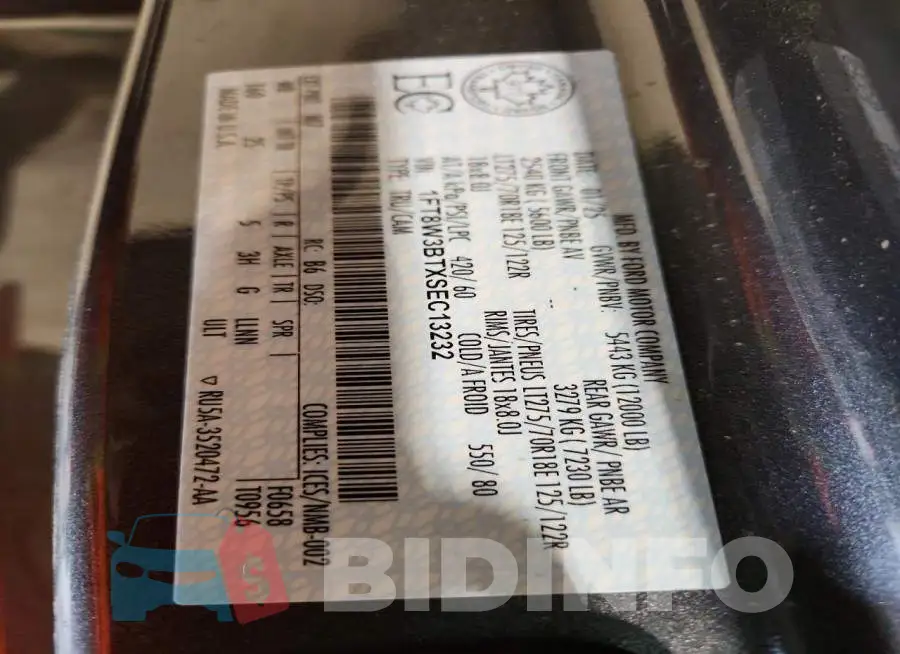 1FT8W3BTXSEC13232 Photo# 12
