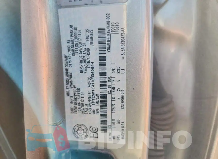 1FTEW1E41KFB69644 Photo# 12