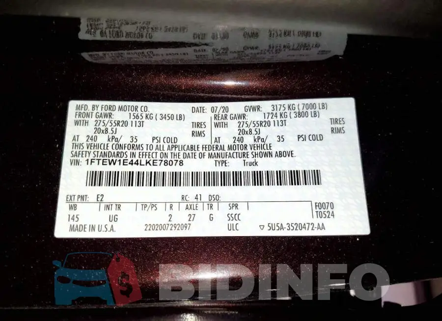 1FTEW1E44LKE78078 Photo# 12