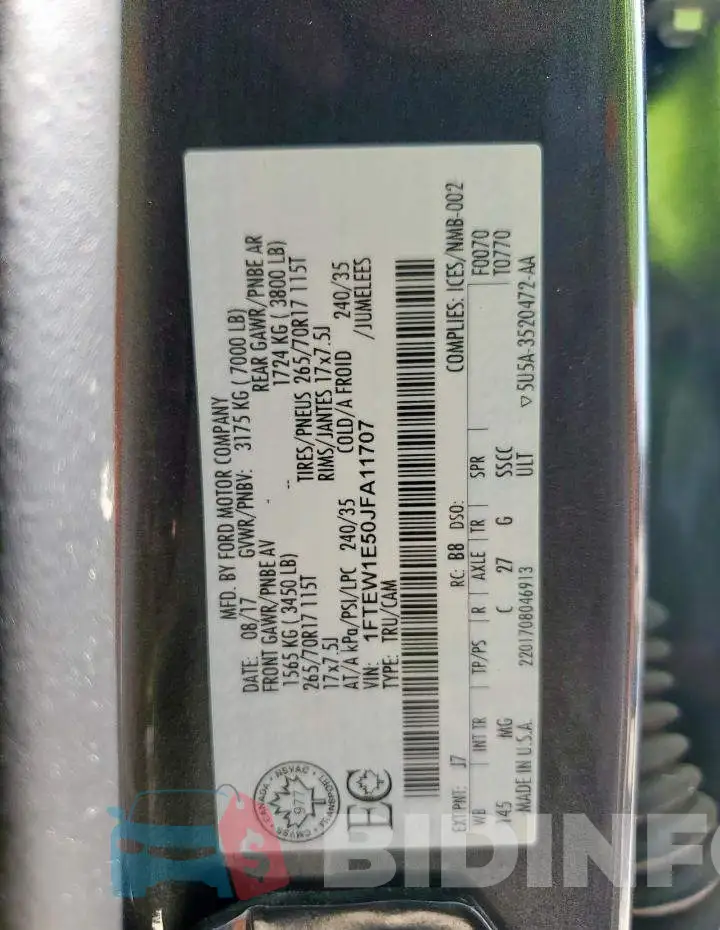 1FTEW1E50JFA11707 Photo# 12