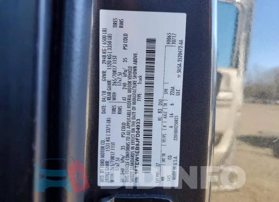 1FTEW1EB9JFD04933 Photo# 12