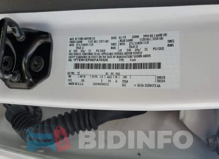 1FTEW1EP9KFA76526 Photo# 14