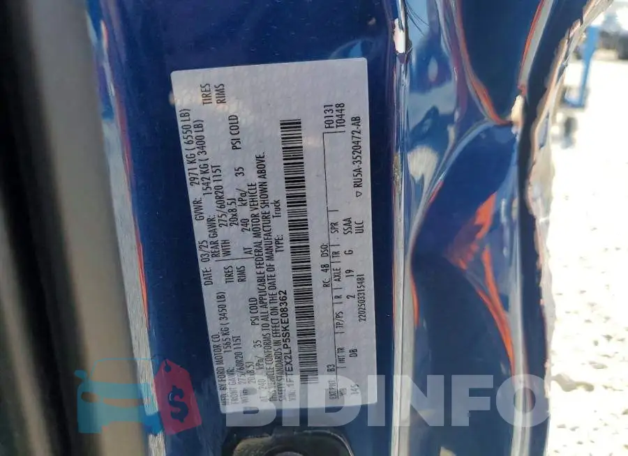 1FTEX2LP5SKE08362 Photo# 13