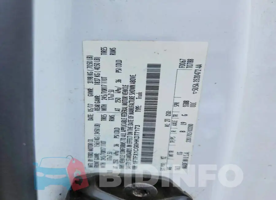 1FTFX1CG0HKD77173 Photo# 12