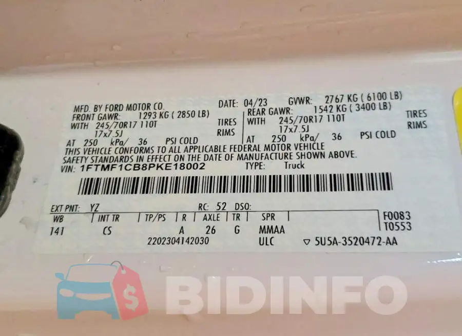 1FTMF1CB8PKE18002 Photo# 12