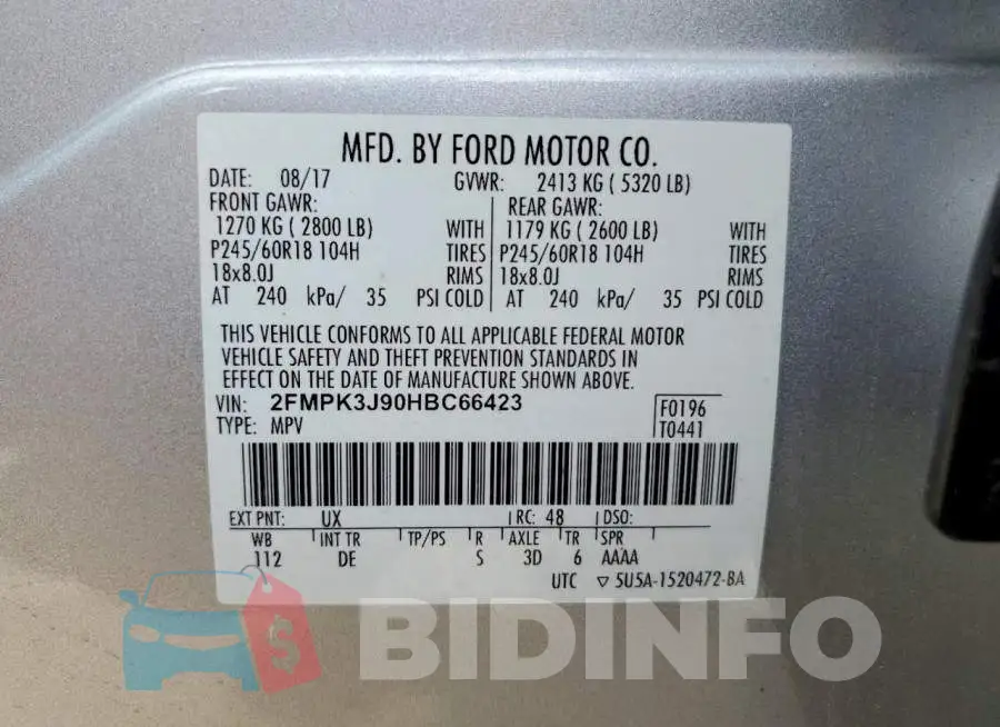 2FMPK3J90HBC66423 Photo# 13