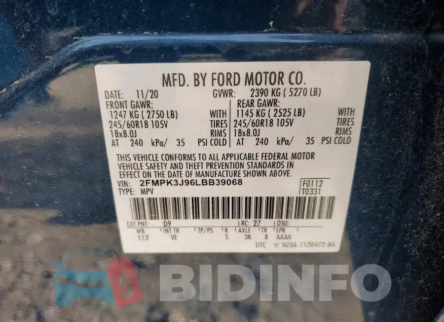 2FMPK3J96LBB39068 Photo# 13