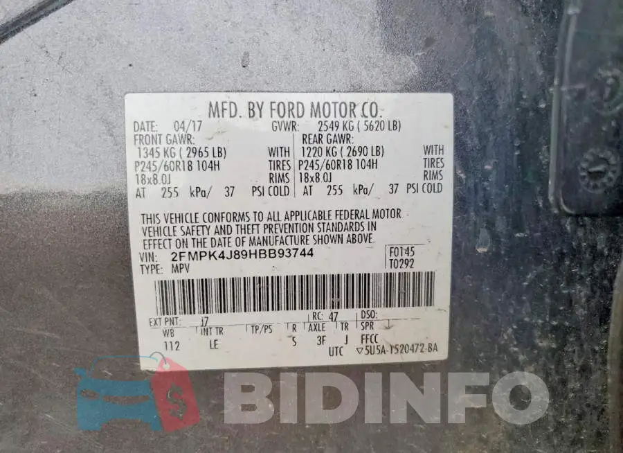 2FMPK4J89HBB93744 Photo# 13