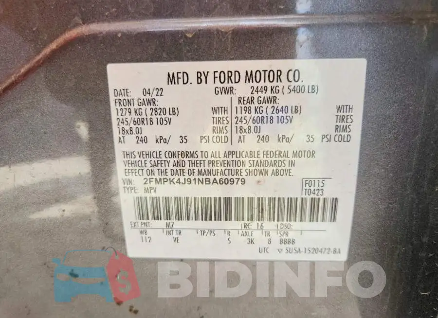 2FMPK4J91NBA60979 Photo# 13