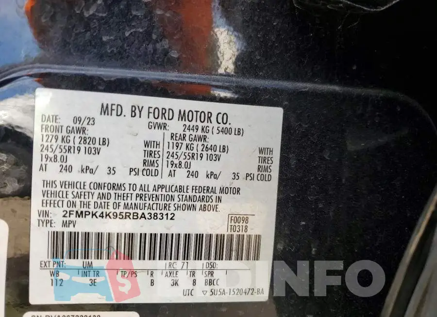 2FMPK4K95RBA38312 Photo# 13