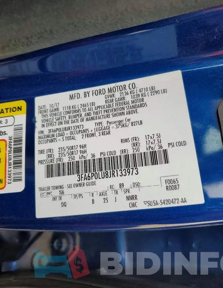 3FA6P0LU8JR133973 Photo# 12