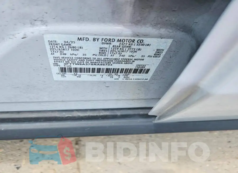 3FTTW8A37SRA96733 Photo# 12