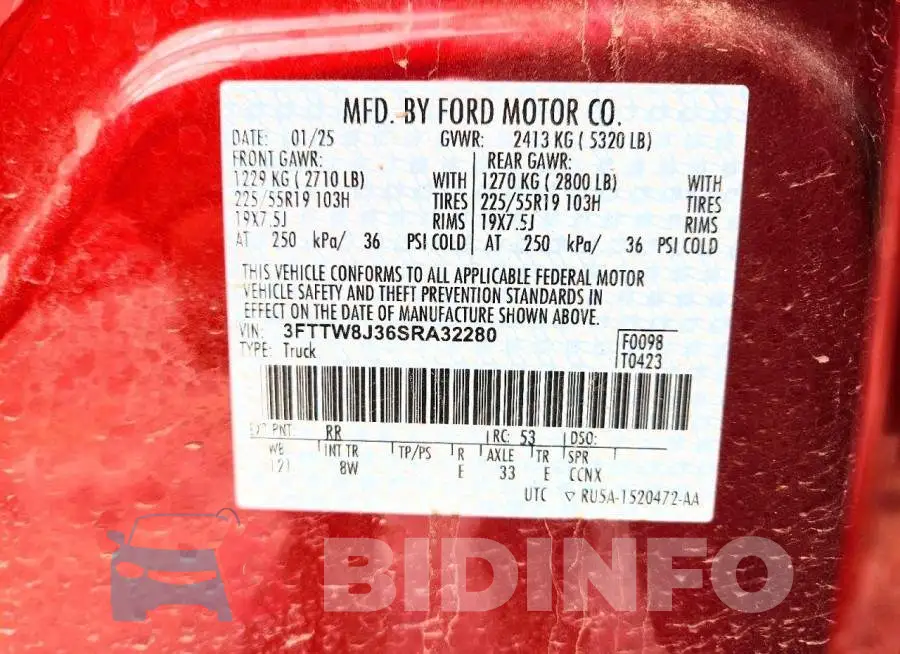 3FTTW8J36SRA32280 Photo# 12