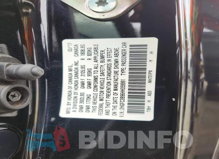 2HGFC3B96HH359991 Photo# 12