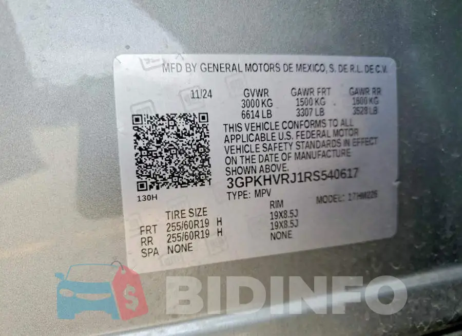 3GPKHVRJ1RS540617 Photo# 12